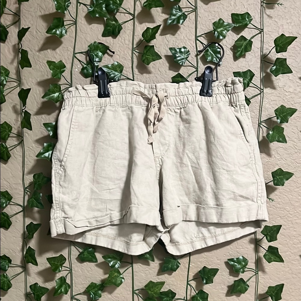 Old Navy Tan Cargo Shorts Relaxed Fit Elastic Waistband